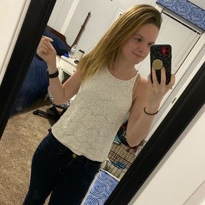 White lace tank top